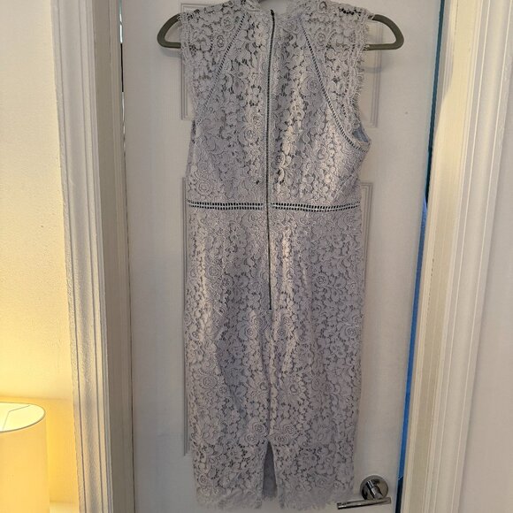 Women's Powder Blue Lace Sleeveless Bardot Nordstrom Dress - Size 6/S - Picture 5 of 5